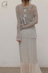 SWAYING/KNIT Washi Feather Cardigan SW22SST49 Grey PS46